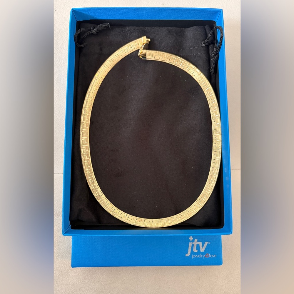 18k Yellow Gold Over Sterling Silver 9.5mm Tubogas 18 Inch Necklace - Picture 2 of 5
